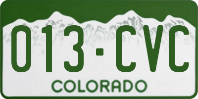 CO license plate 013CVC