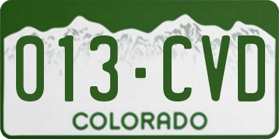 CO license plate 013CVD