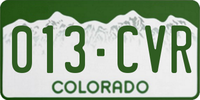CO license plate 013CVR