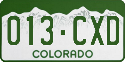 CO license plate 013CXD