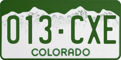 CO license plate 013CXE