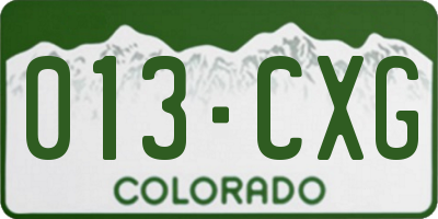 CO license plate 013CXG