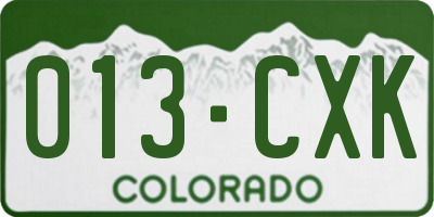 CO license plate 013CXK