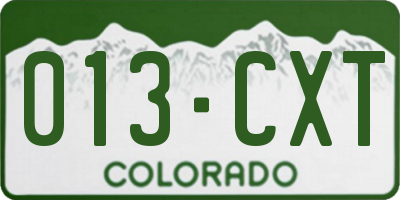 CO license plate 013CXT