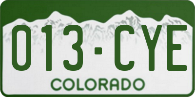 CO license plate 013CYE