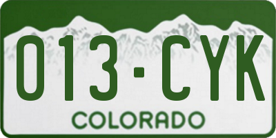 CO license plate 013CYK