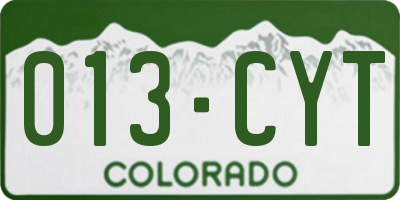 CO license plate 013CYT