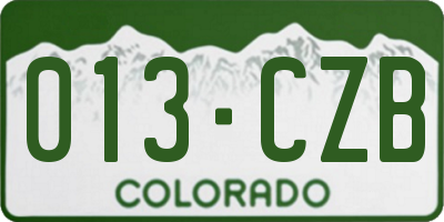 CO license plate 013CZB