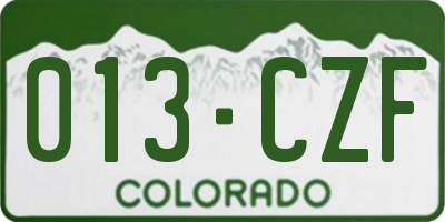 CO license plate 013CZF