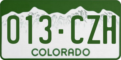 CO license plate 013CZH