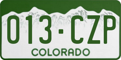 CO license plate 013CZP