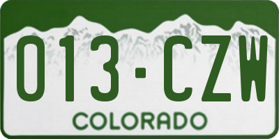 CO license plate 013CZW
