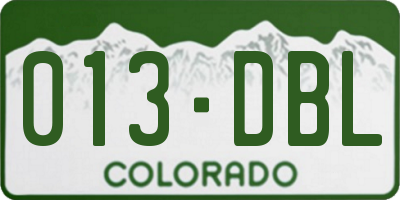 CO license plate 013DBL