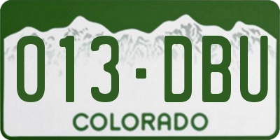 CO license plate 013DBU