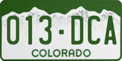 CO license plate 013DCA