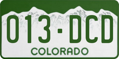 CO license plate 013DCD