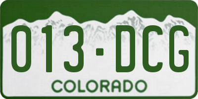CO license plate 013DCG