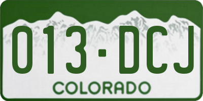 CO license plate 013DCJ