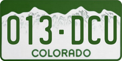 CO license plate 013DCU