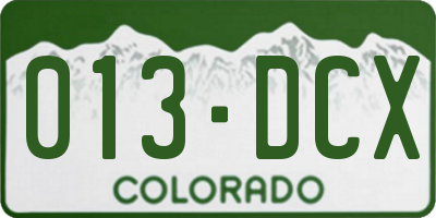 CO license plate 013DCX