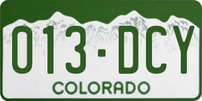 CO license plate 013DCY