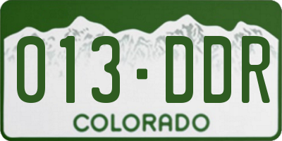 CO license plate 013DDR