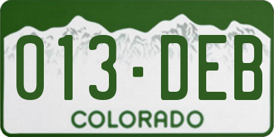 CO license plate 013DEB