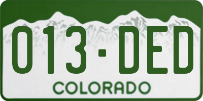 CO license plate 013DED