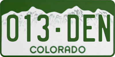 CO license plate 013DEN