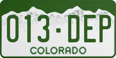 CO license plate 013DEP