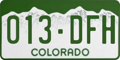 CO license plate 013DFH