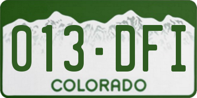 CO license plate 013DFI