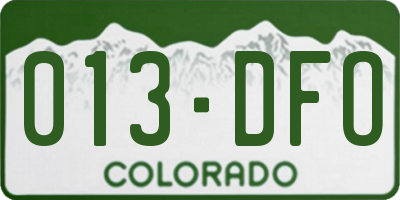 CO license plate 013DFO