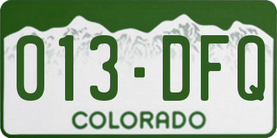 CO license plate 013DFQ