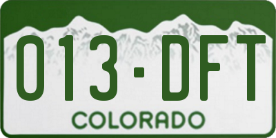 CO license plate 013DFT