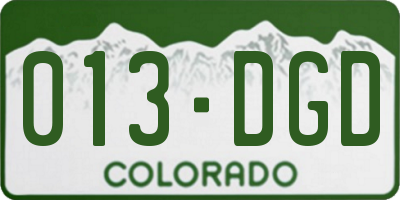CO license plate 013DGD