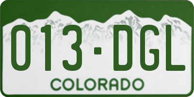 CO license plate 013DGL
