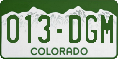CO license plate 013DGM