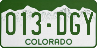 CO license plate 013DGY