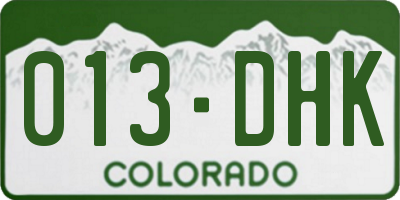 CO license plate 013DHK