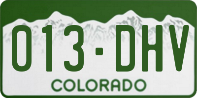 CO license plate 013DHV