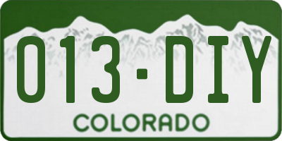 CO license plate 013DIY