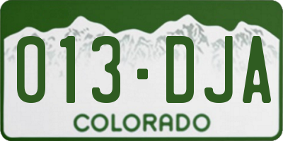 CO license plate 013DJA