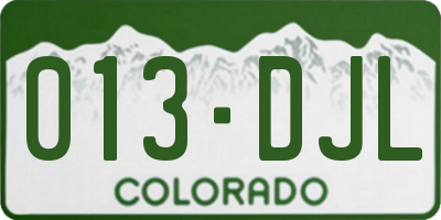 CO license plate 013DJL