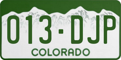 CO license plate 013DJP