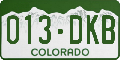 CO license plate 013DKB