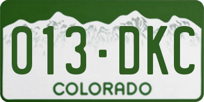 CO license plate 013DKC