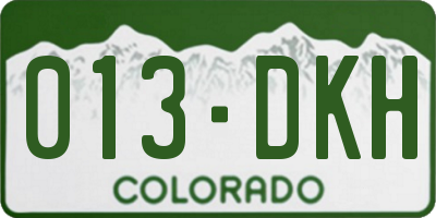 CO license plate 013DKH