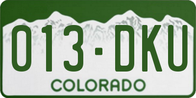 CO license plate 013DKU