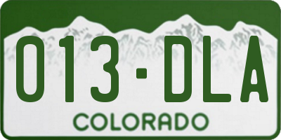 CO license plate 013DLA